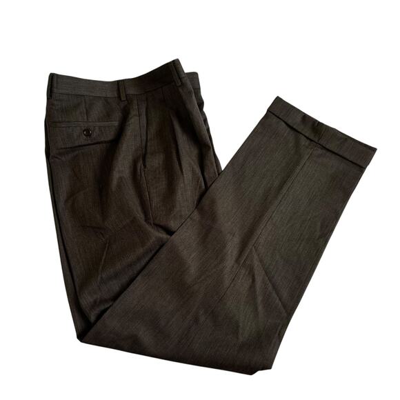 Alan Fusser Brown Wool Blend Dress Pants Men Size 34x34 | 57-40 - Picture 3 of 11